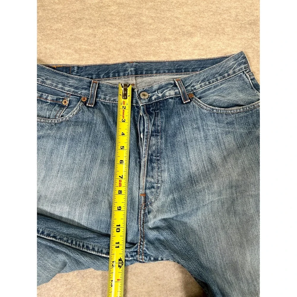 Levis 501 Original Fit Jeans Mens 36x34‎ Blue Cotton Denim Straight Leg Logo